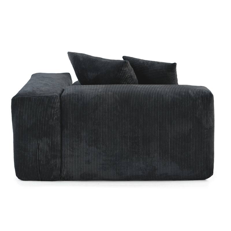 Oversize Modular Corduroy Sofa, 141.73" U Shaped Sectiona Sofa Couch with Ottomans