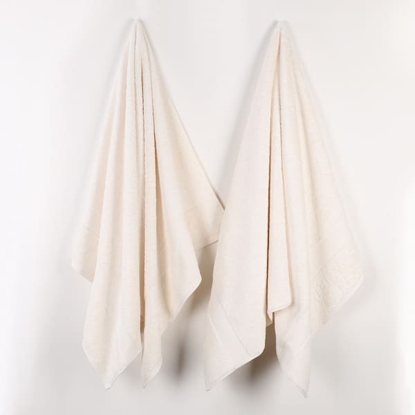 Superior Oregon Organic Cotton Solid Bath Sheet, Set of 2 - Ivory