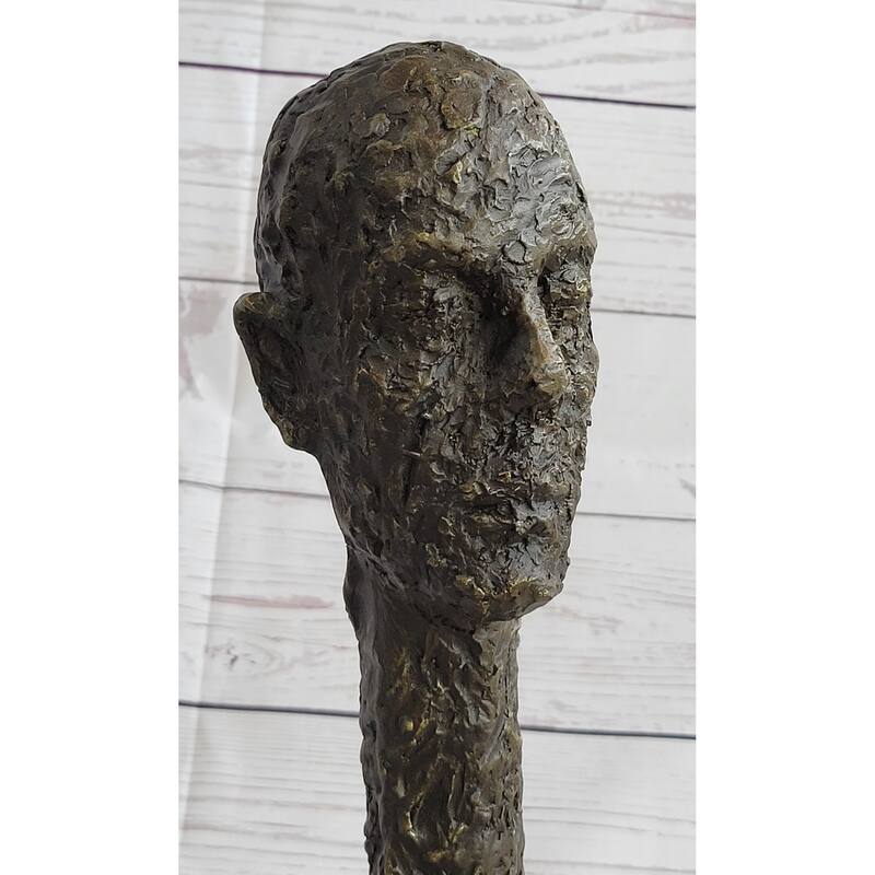 Giacometti Gia Bronze Head Face Bust Sculpture Statue Brutalist Surrealism 15 Inches X 5 Inches