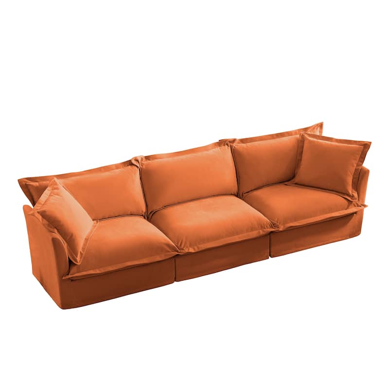 120" Chenille 4-Seater Sofa, Multiple Pillows for Living Room and Bedroom
