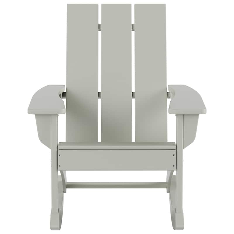 Shoreside Modern Eco-Friendly All Weather Poly Adirondack Rocking Chair