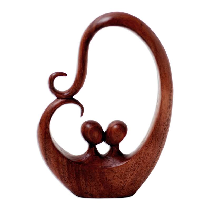 Novica Handmade Honeymoon Story Wood Statuette