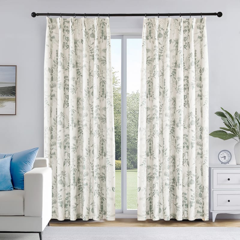 Deconovo Recycled Pinch Pleat Blackout Curtains for Bedroom 2 Panels - 40W x 108L - Beige-Alida