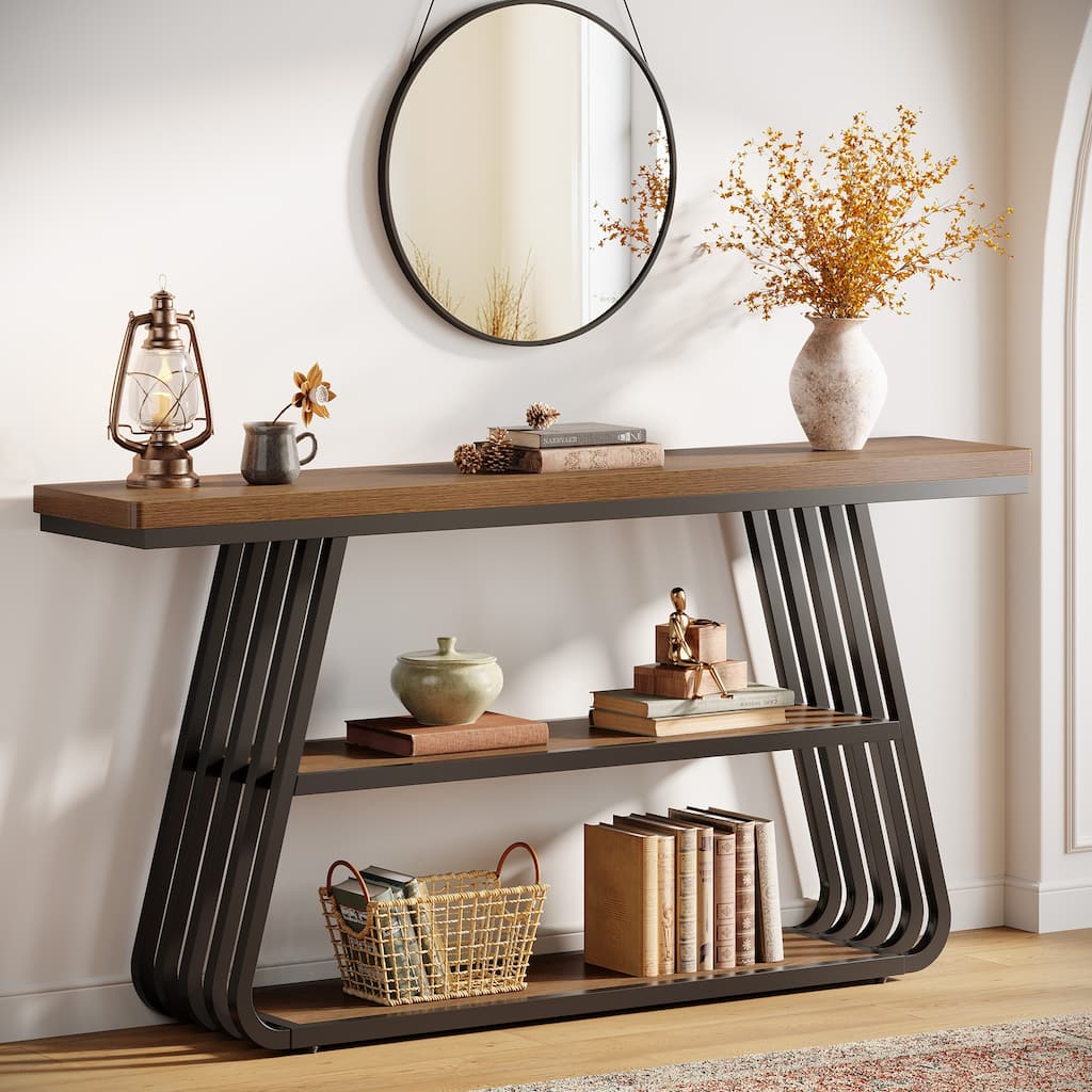 55-Inch Long Industrial Console Table