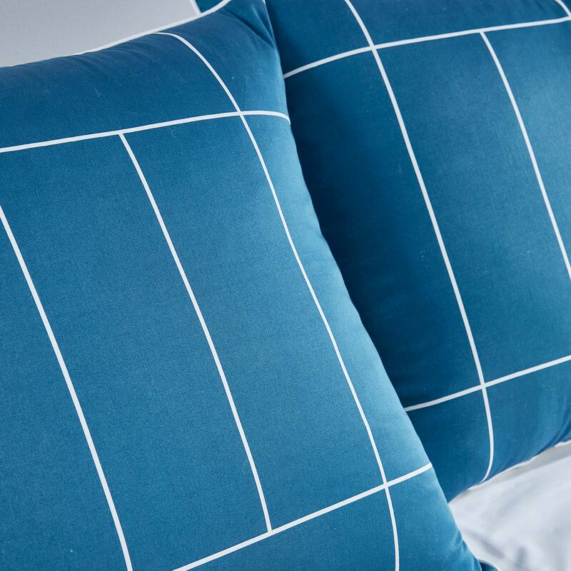 Lacoste Ashcombe Check Reversible 3-Piece Cotton Comforter Set