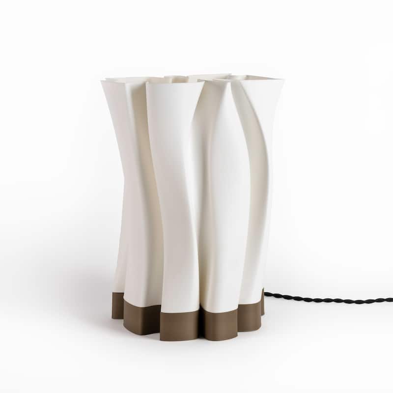 Flame 13.5" Modern Bohemian Plant-Based PLA 3D Printed Dimmable LED Table Lamp, by JONATHAN Y