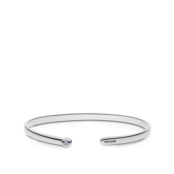 University of Southern California Engraved Sterling Silver Diamond Cuff Bracelet. Opens flyout.