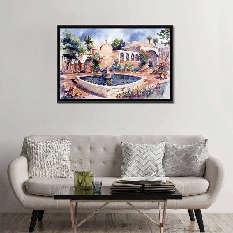 iCanvas "Mission San Juan Capistrano" by Bill Drysdale Framed Canvas Print