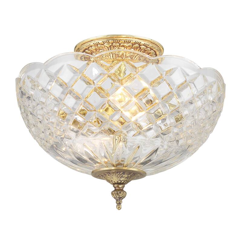 Crystorama Lighting Group Cortland 2 Light 10" Wide Semi Flush Ceiling - Olde Brass
