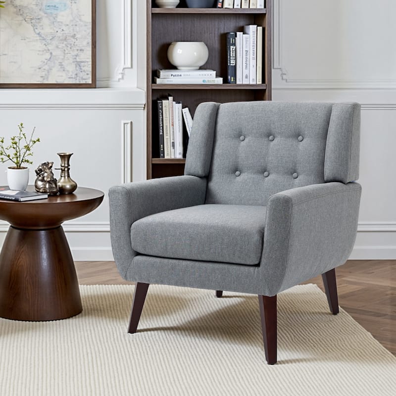 Cotton/ Linen Look Fabric Modern Accent Chair Armchair