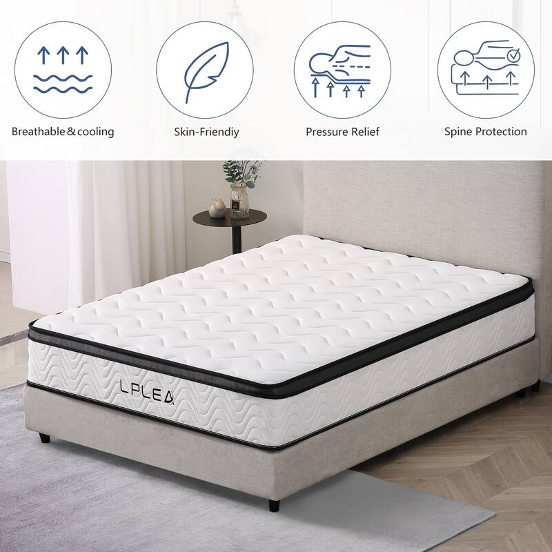 Lplea 12 Inch Hybrid Gel Memory Foam Mattress
