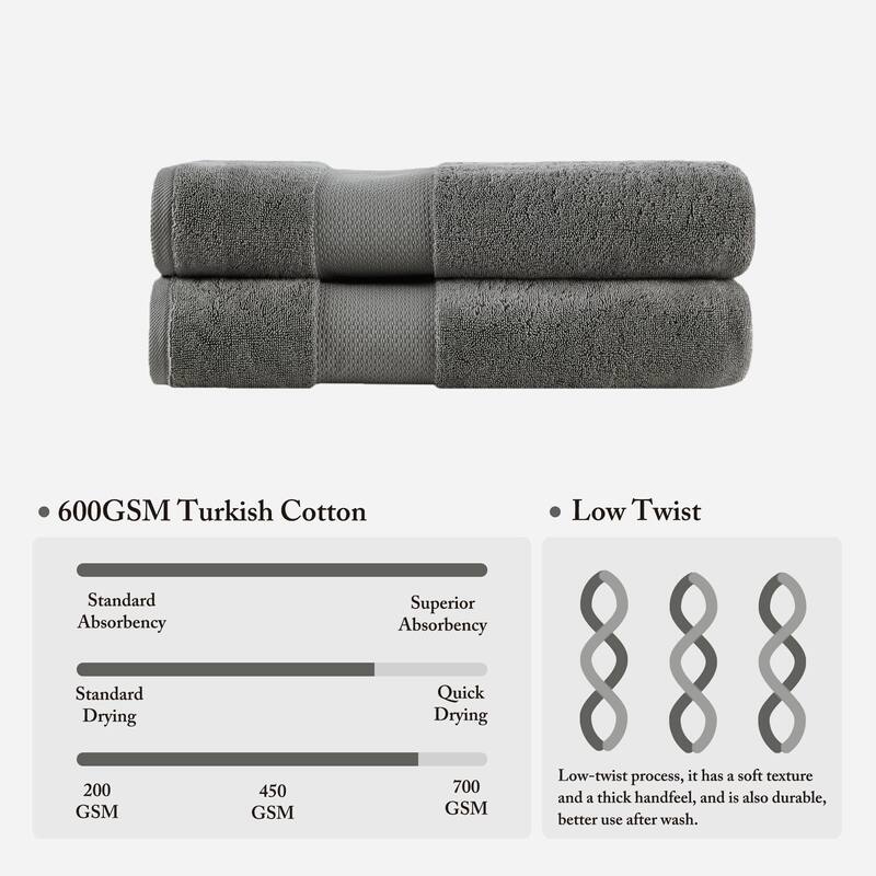 Madison Park Signature Turkish 100% Cotton Bath Sheet 2 Piece Set
