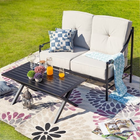 PATIO FESTIVAL 2-pc. Outdoor Cushioned Loveseat and Coffee Table Set
