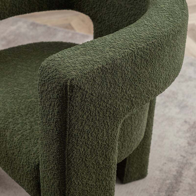 KINWELL 28" Wide Boucle Upholstered Square Armchair