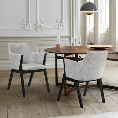 Renzo Mid Century Modern Upholstered Wood Dining Chairs - Set of 2
