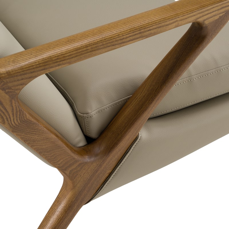 Modrest Fulton Modern Beige Lounge Chair & Ottoman