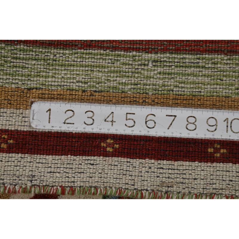 Hand Knotted Oriental 100% Wool Carpet Tribal Animal Pictorial Multi-Colored Gabbeh Area Rug - 7' 7'' X 5' 5''