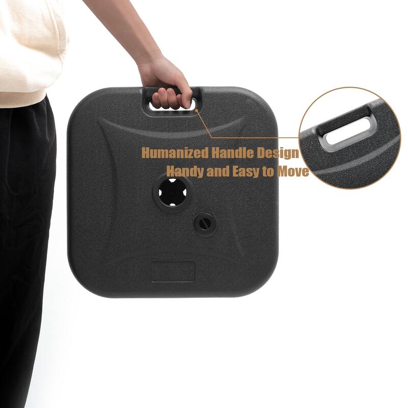 VredHom 53lb Heavy Duty Fillable Umbrella Base - 17.7" L x17.7" W x 14.6" H