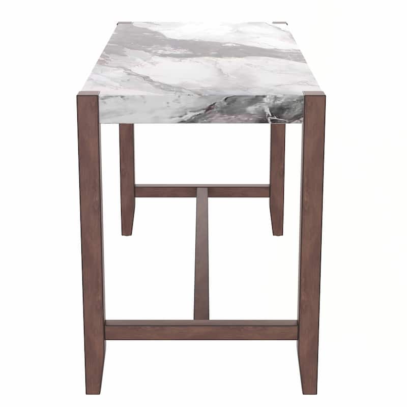 47.5 Inch Faux Marble Finish Counter Height Dining Table