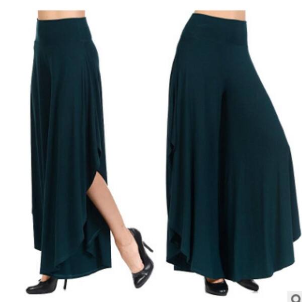 Shop Womens Casual Pants Layered Wide Leg Flowy Palazzo Pants Legs