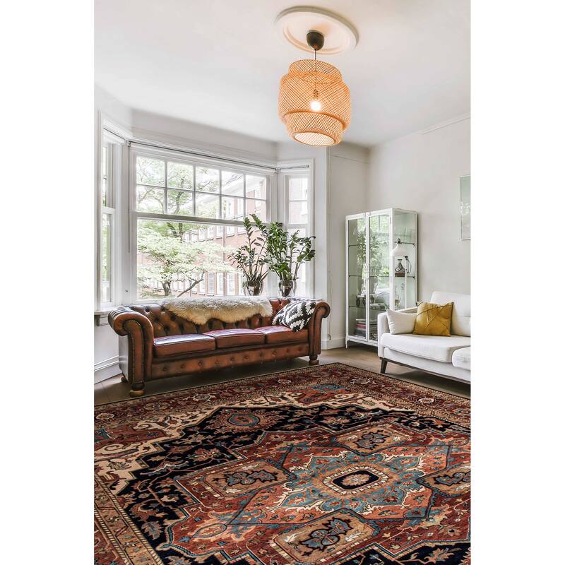 ECARPETGALLERY Hand-knotted Jules Sultane Dark Navy Wool Rug - 9'10 x 13'11