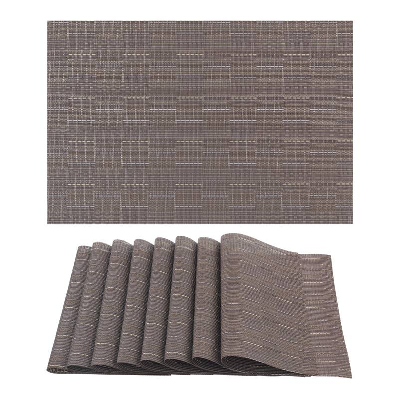 8 Pack PVC Placemats for Kitchen Dining Table Decor Heat Resistant Table Placemats Wipeable Table Mat - 18*12in