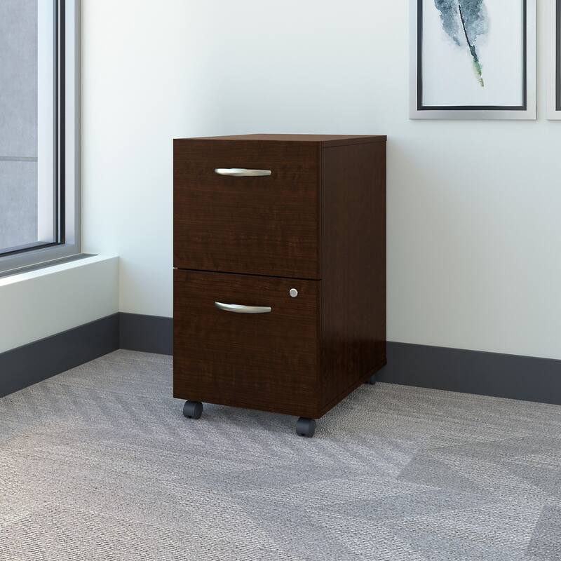 Series C 2 Drawer Mobile File Cabinet by Bush Business Furniture - Mocha Cherry