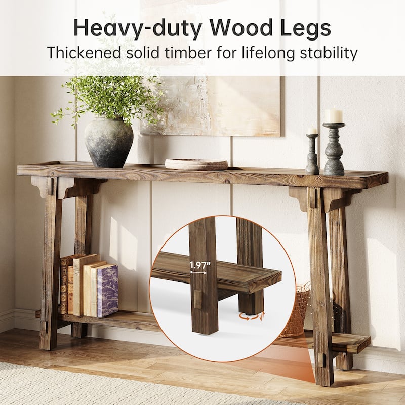 Solid Wood Console Table for Entryway