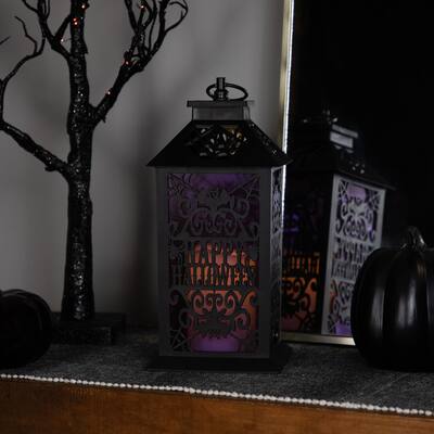 LED Lighted Bats "Happy Halloween" Candle Lantern - 11"