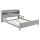preview thumbnail 12 of 10, Full Pine Wood Platform Bed with Bookcase Headboard ,LED Motion Sensor Light, Guardrails