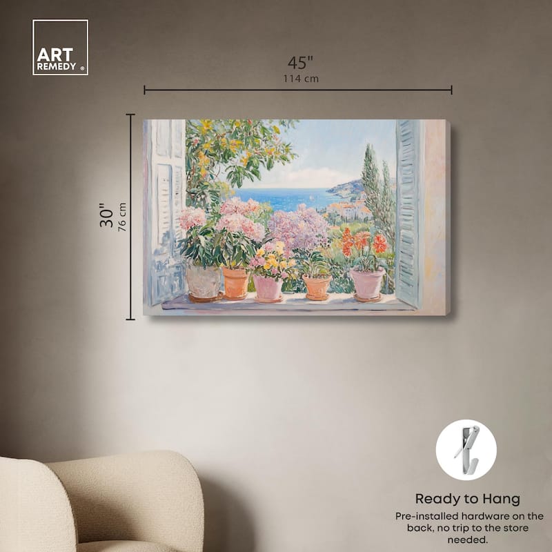 Mediterranean Blooms Canvas by Art Remedy, Gallery Wrapped