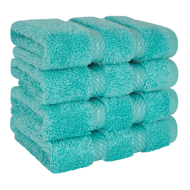 American Soft Linen Premium 100% Cotton 4-Piece Washcloth Set