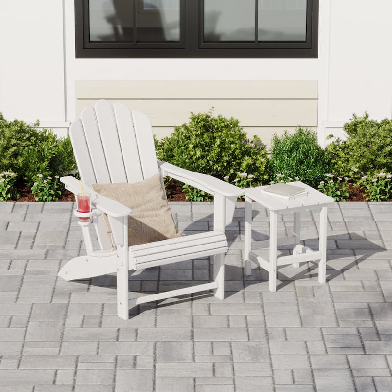 Aderson Outdoor Poly Adirondack Chair with Side Table