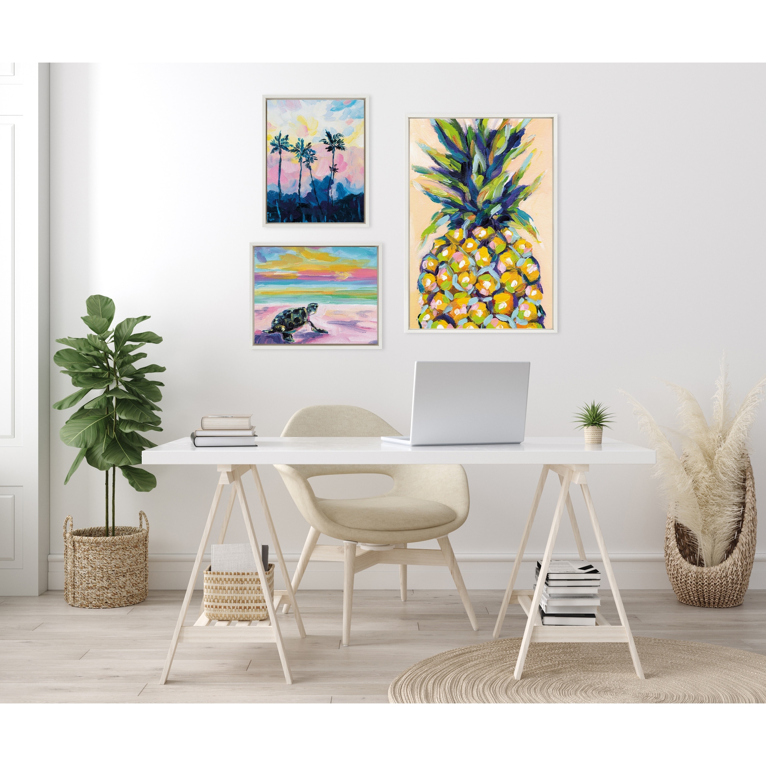 Kate and Laurel Sylvie Sunset Canvas Art Set by Rachel Christopoulos