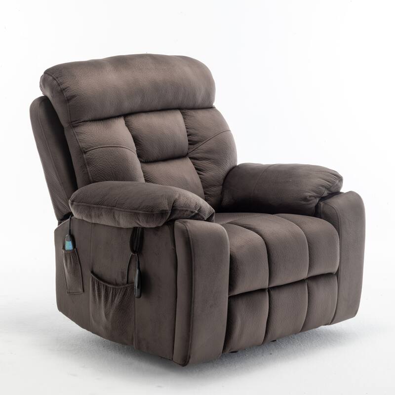 Velvet Wide Power Lift Recliner Chair with Heat, Massage & Silent Motor