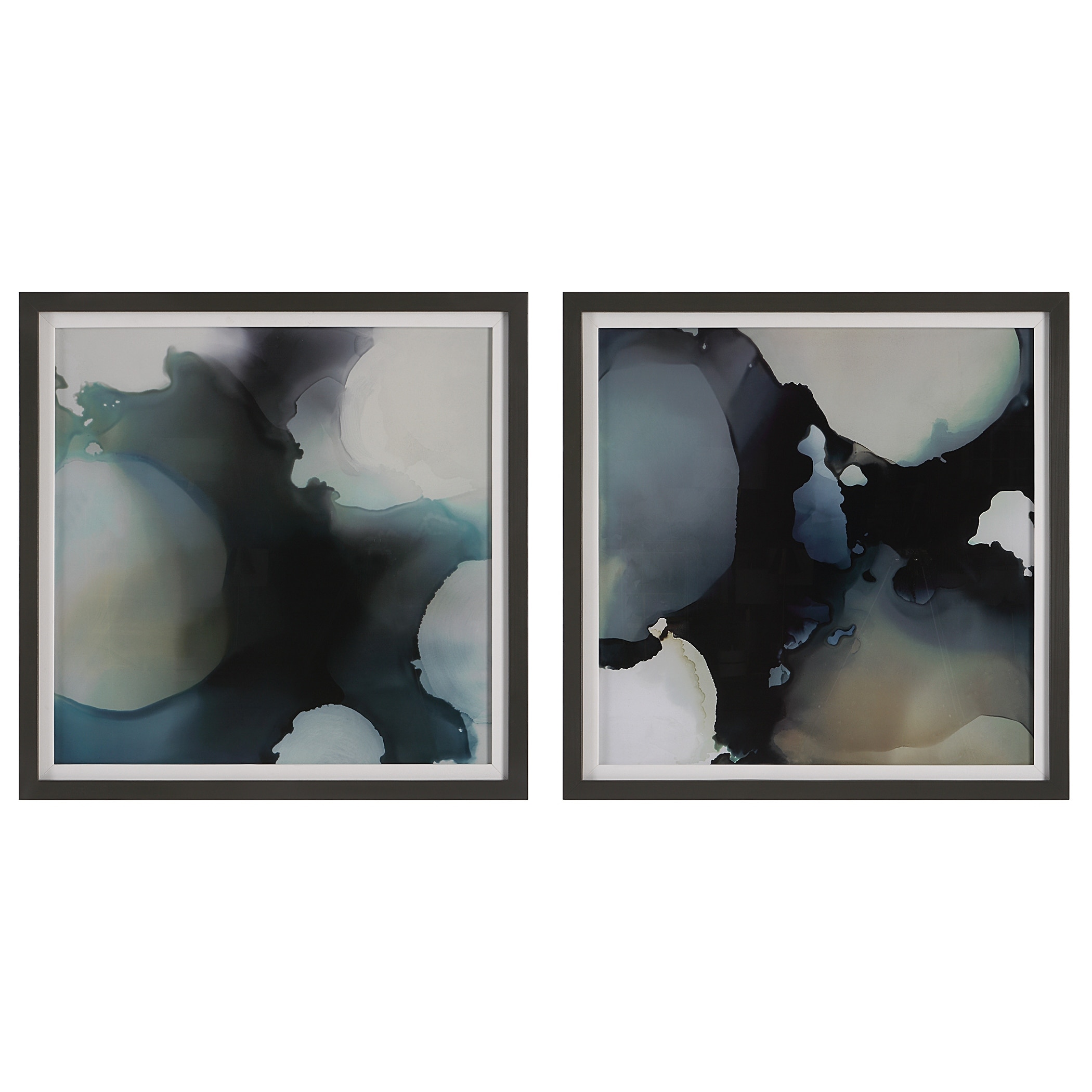 Uttermost Telescopic Abstract Framed Prints (Set of 2) - 34"x34"x1.25"