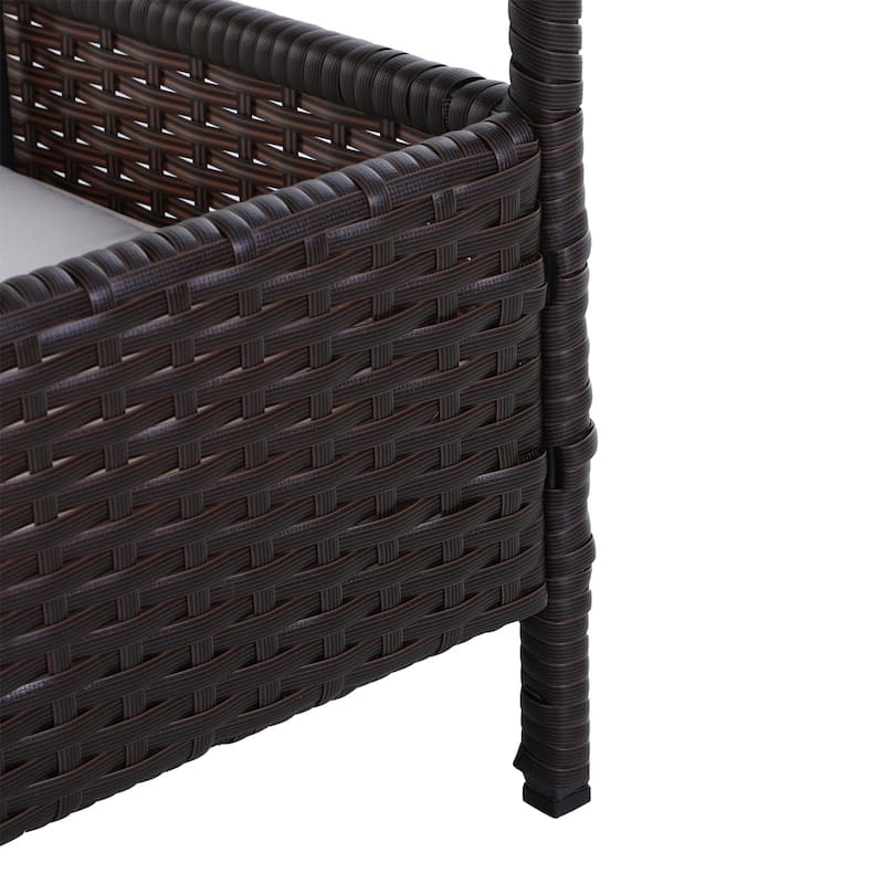 PawHut Wicker Dog House Raised Rattan Bed for Indoor/Outdoor