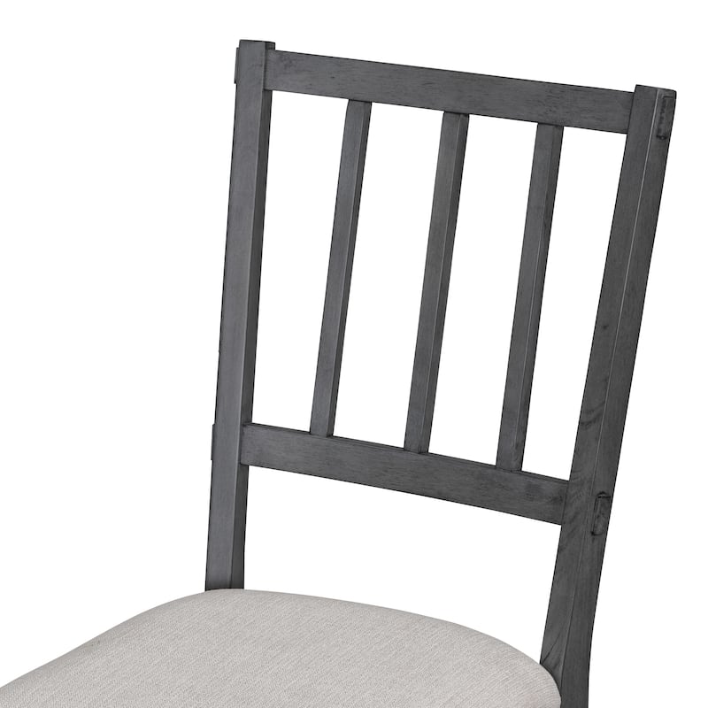 Rustic 5-piece Round Dining Set with Upholstered Chairs and Curved Bench for Cozy Family Gatherings