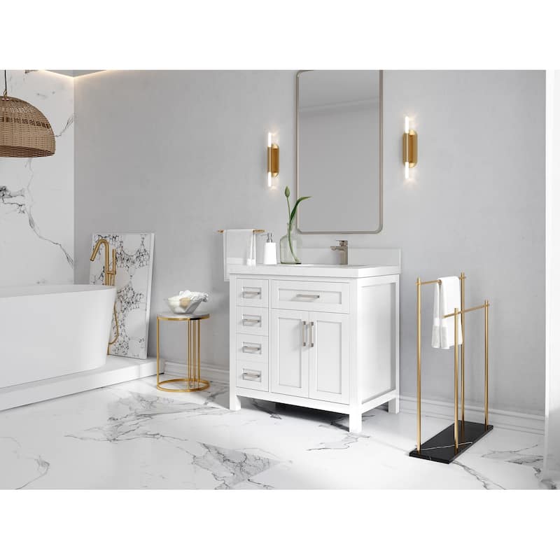 Willow Collections 36 in. W x 22 in. D Cambridge Right Offset Sink Bathroom Vanity with Countertop