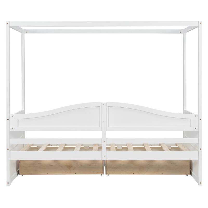 Twin Canopy Daybed with 2 Storage Drawers, Elegant & Functional