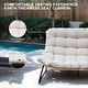 preview thumbnail 21 of 48, Double Papasan Chair Loveseat with Cushion, All-weather PE Rattan and Metal Frame for Indoor Outdoor
