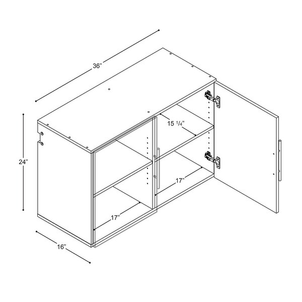 Prepac HangUps 36-inch Upper Storage Cabinet - 36" W x 24" H x 16" D