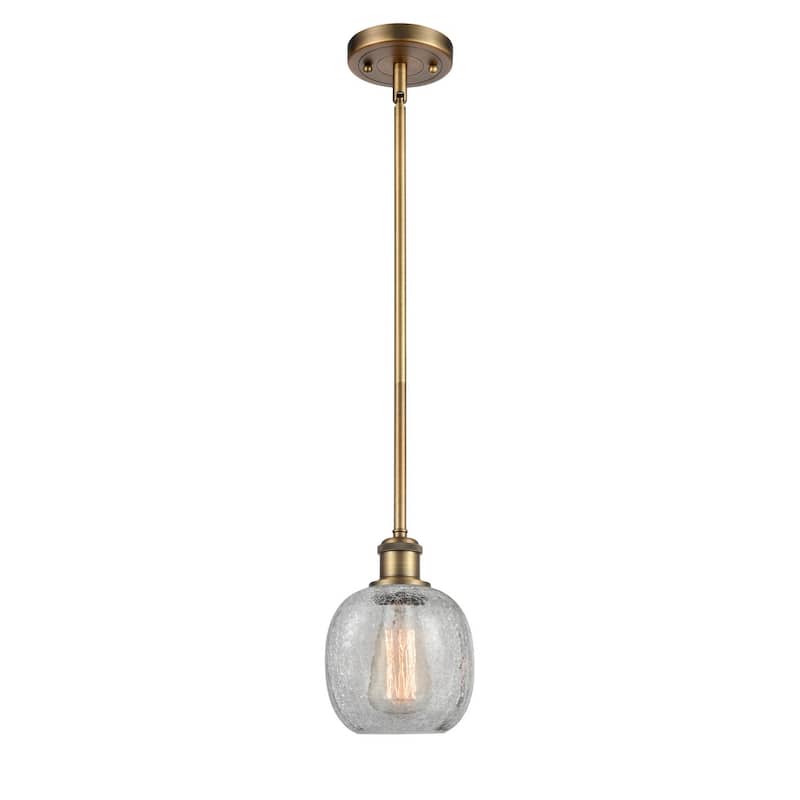 Innovations Lighting Belfast 6" Wide Mini Pendant - Brushed Brass / Clear Crackle