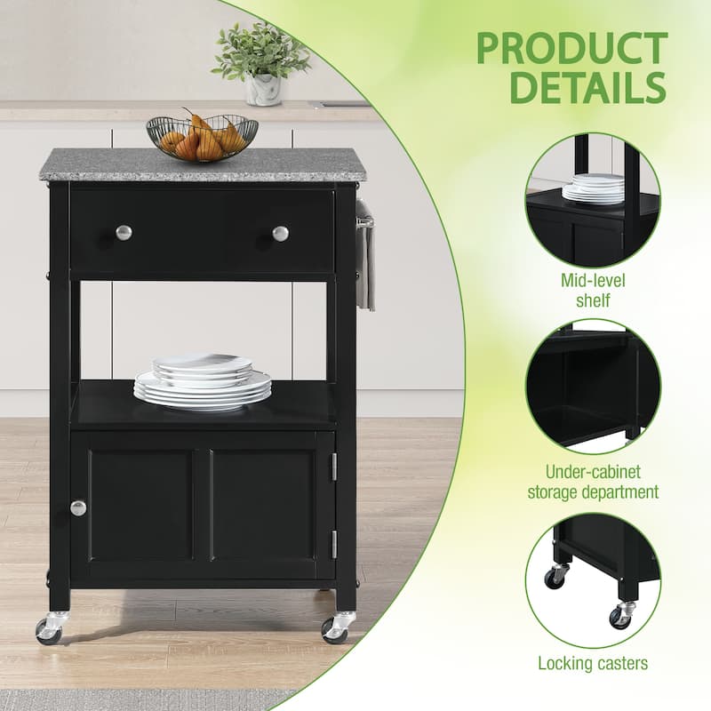 Fairfax Kitchen Cart with Granite Top