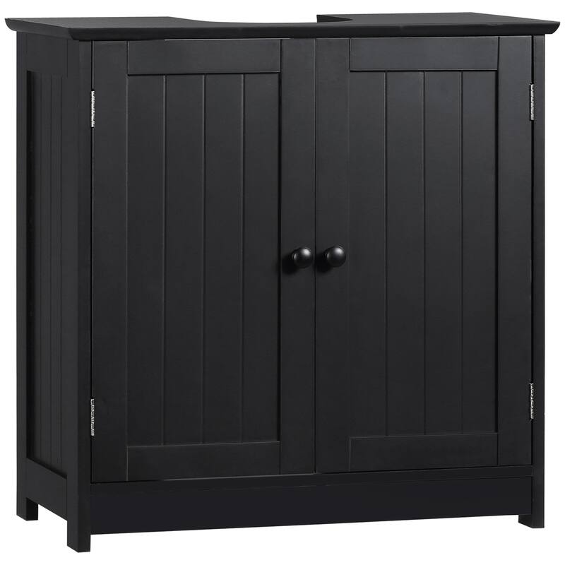 Compact Modern Bathroom Storage Cabinet Under Sink Organizer - Antique - Black