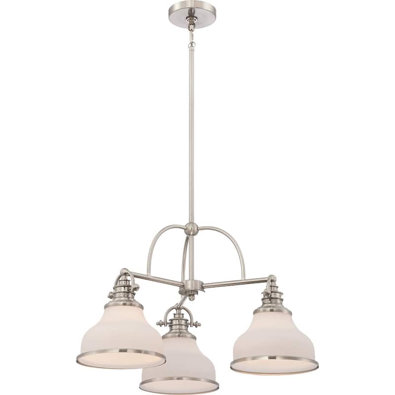 Quoizel Grant 3-Light 16" Transitional Chandelier in Brushed Nickel