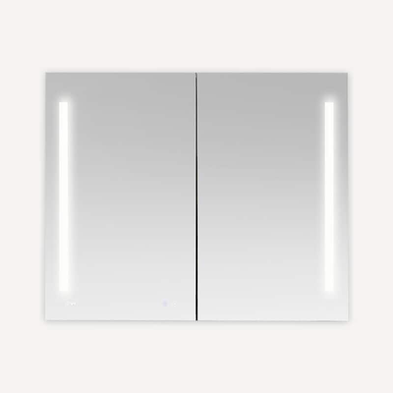 AQUADOM Signature Royale 48W LED Medicine Cabinet Defogger, 3X LED Vertically Adjustable Magnifying Mirror, Electrical Outlets