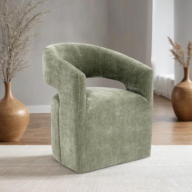 Furniture of America Rivena Modern 26-inch Fabric Accent Chair with Casters - Green