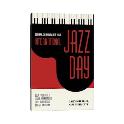 iCanvas "Jazzy Days - Dark Red" by Kubistika Canvas Print