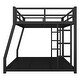 preview thumbnail 11 of 9, Full XL over Queen Size Metal Frame Bunk Bed for Teens & Adults with 2 Side Ladder and Safety Guardrail, Under Bed Storage